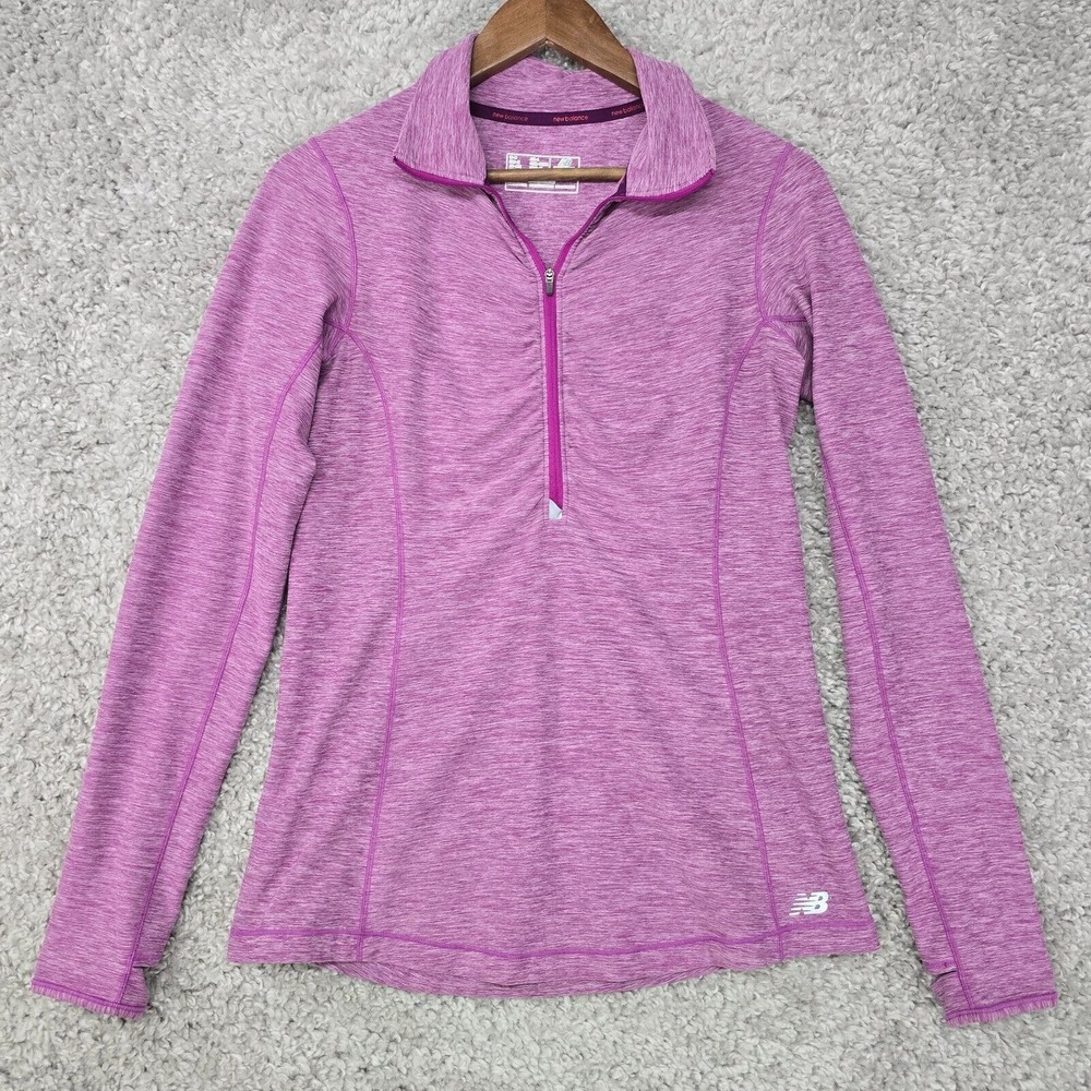 New Balance Womens 1/4 Zip Active Pullover Purple Size M Lightweight Hiking‎